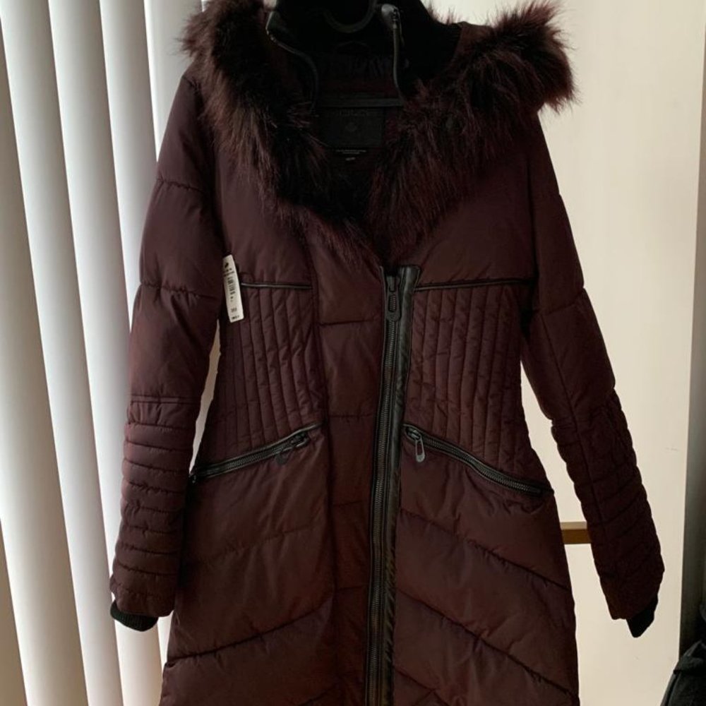 WINTER WOMEN PURPLE COAT SUPER WARM -30°C FUR VEGAN NEW